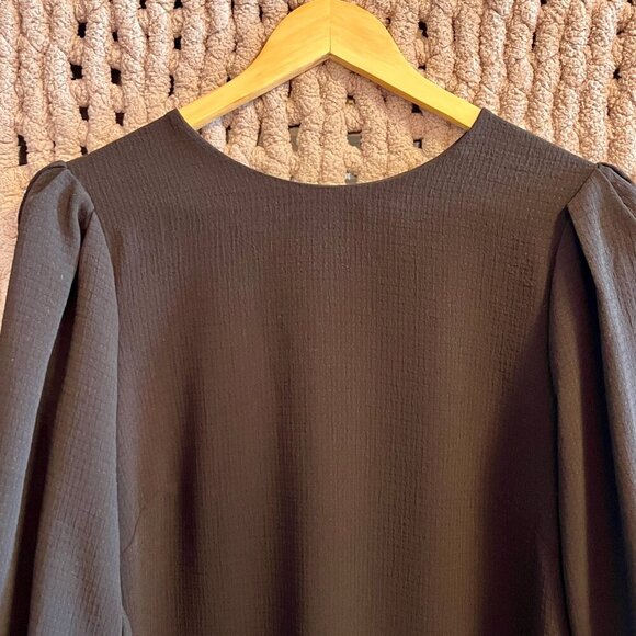 H&M Black Puffed Sleeve Dress Size 10 - Picture 3 of 12